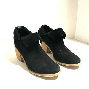Nordstrom BP.  Black Suede Block Heel Booties Ankle Boots Size 6.5